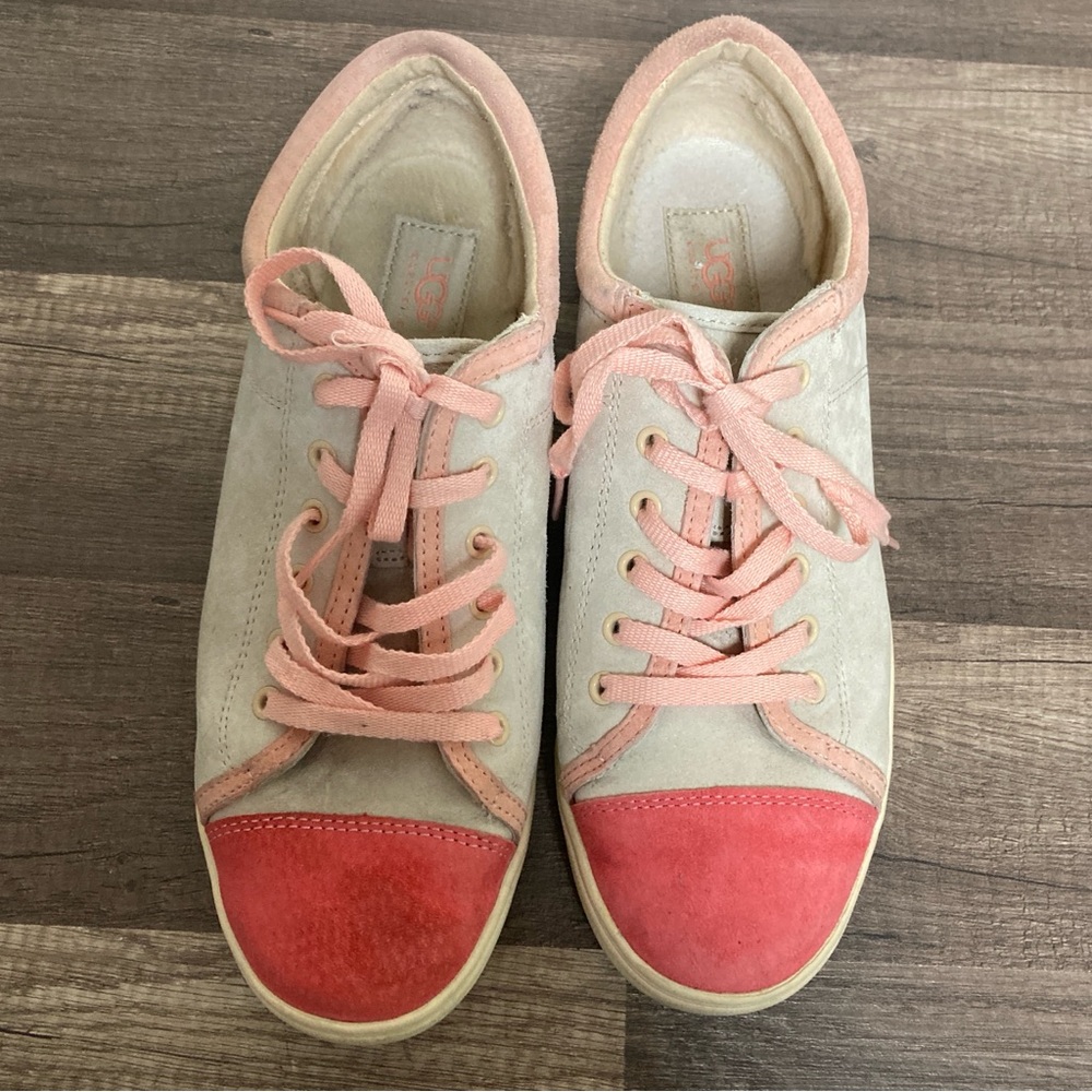 UGG Women’s Sneaker Suede Pink and Gray Casual Fashion sz 10 - Picture 3 of 13
